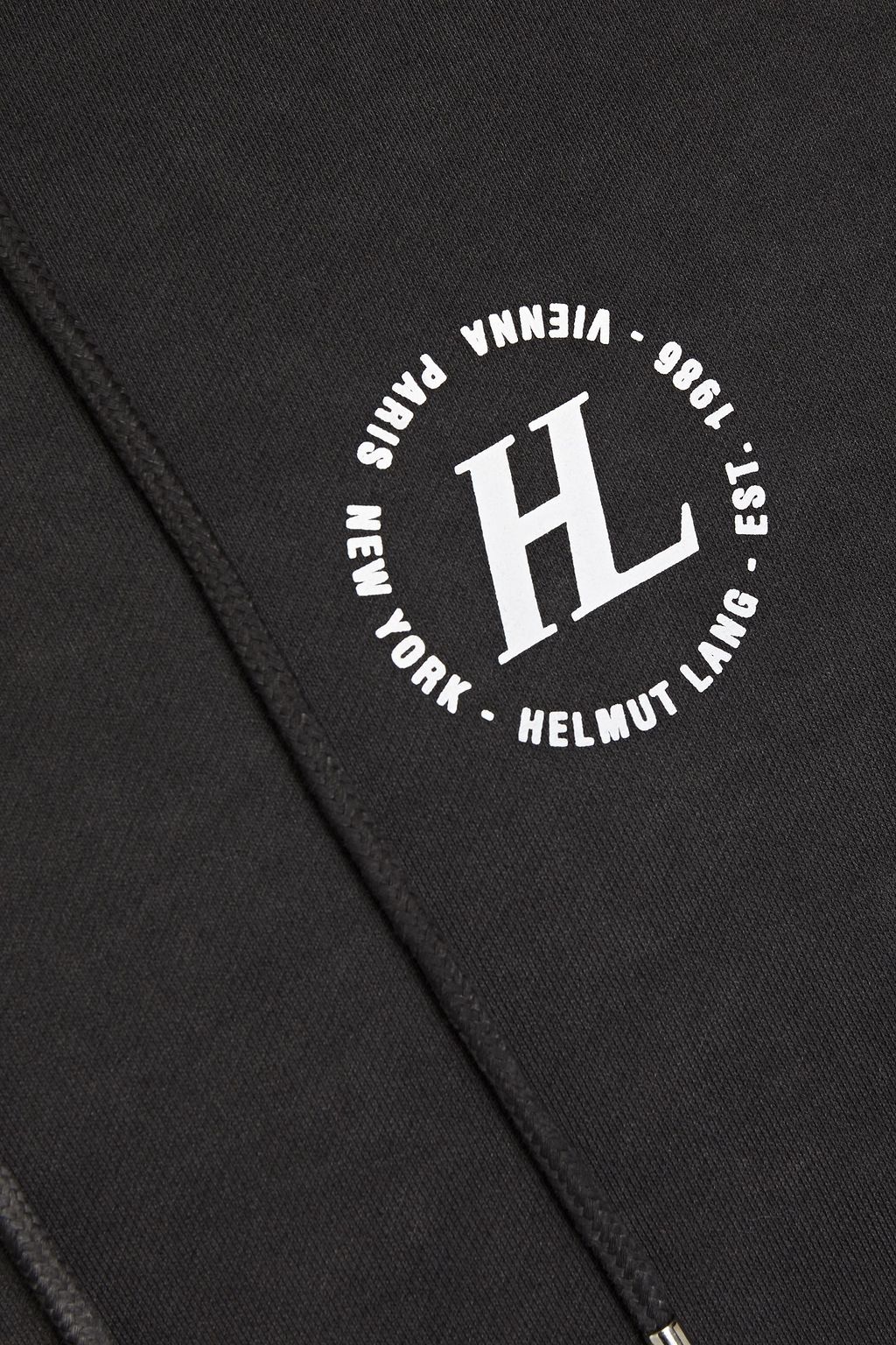 HELMUT LANG Printed French cotton-terry hoodie