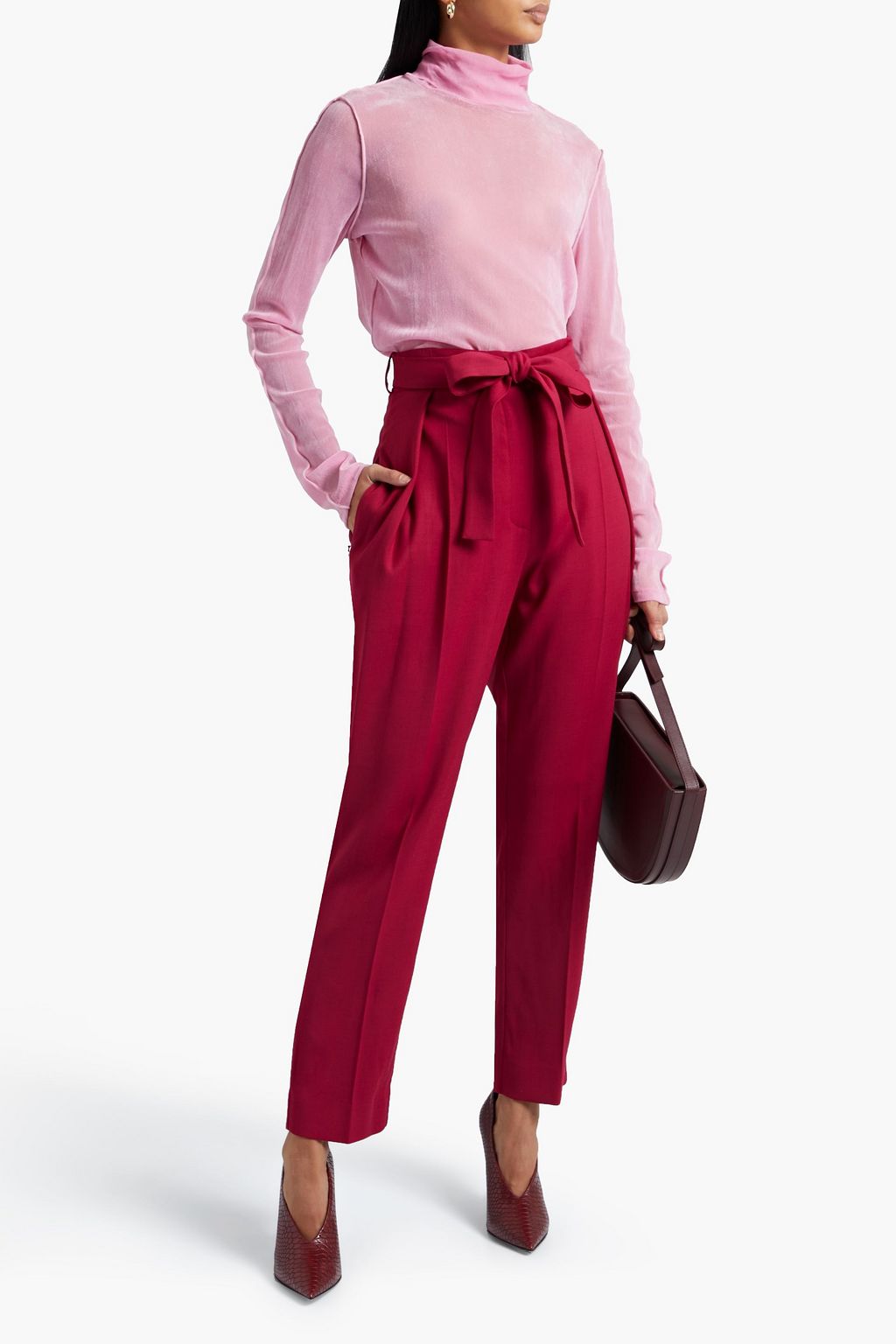 ROKSANDA Pleated twill tapered pants