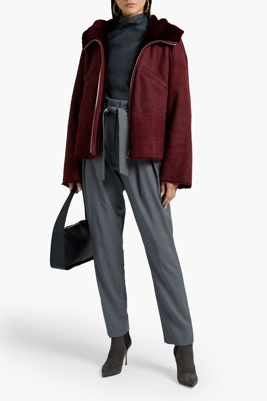 YVES SALOMON Shearling hooded jacket