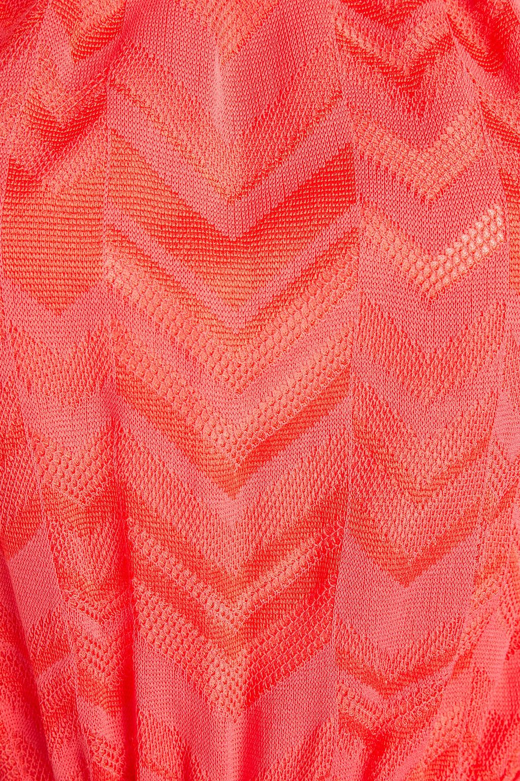 M MISSONI Gathered crochet-knit playsuit