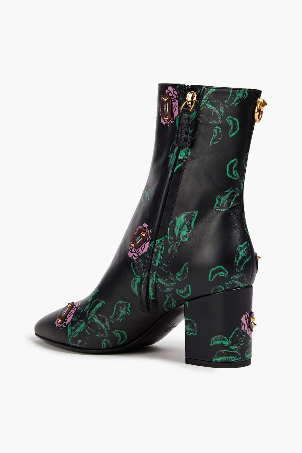 VALENTINO GARAVANI Rockstud printed leather ankle boots