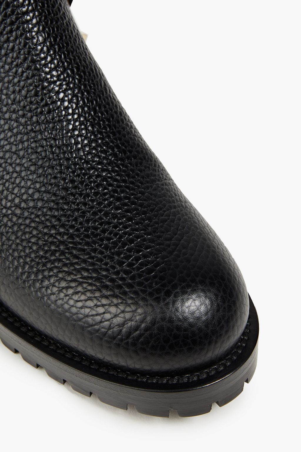 VALENTINO GARAVANI Rockstud pebbled-leather Chelsea boots