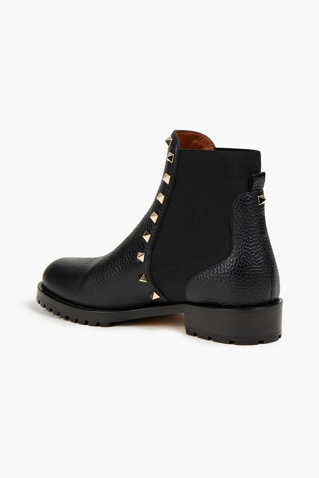 VALENTINO GARAVANI Rockstud pebbled-leather Chelsea boots