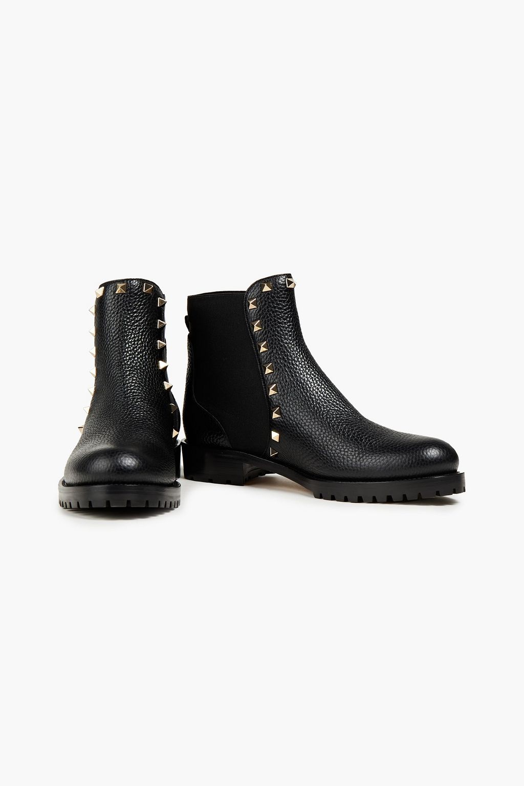 VALENTINO GARAVANI Rockstud pebbled-leather Chelsea boots
