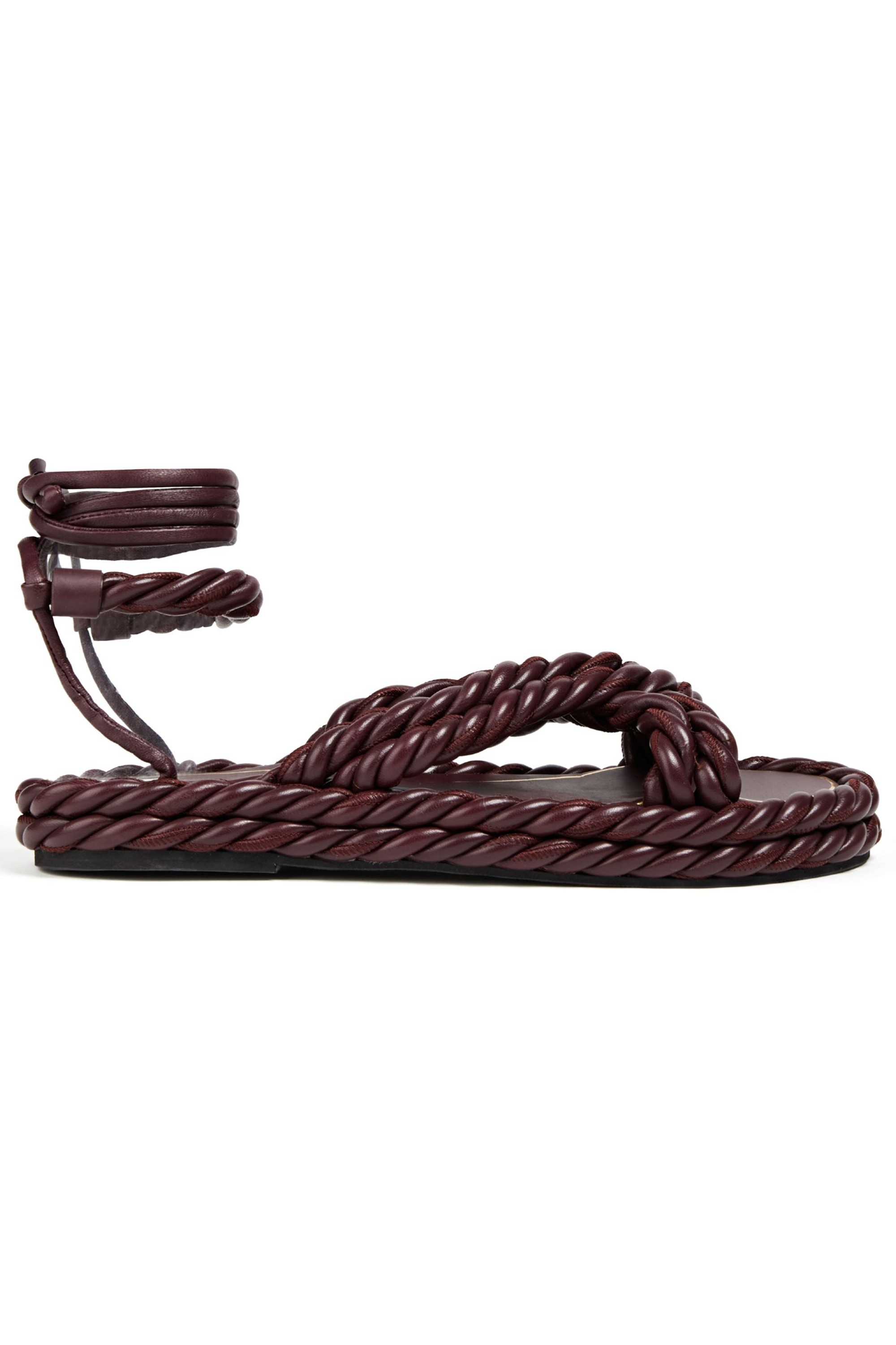 Valentino Garavani Braided leather platform sandals