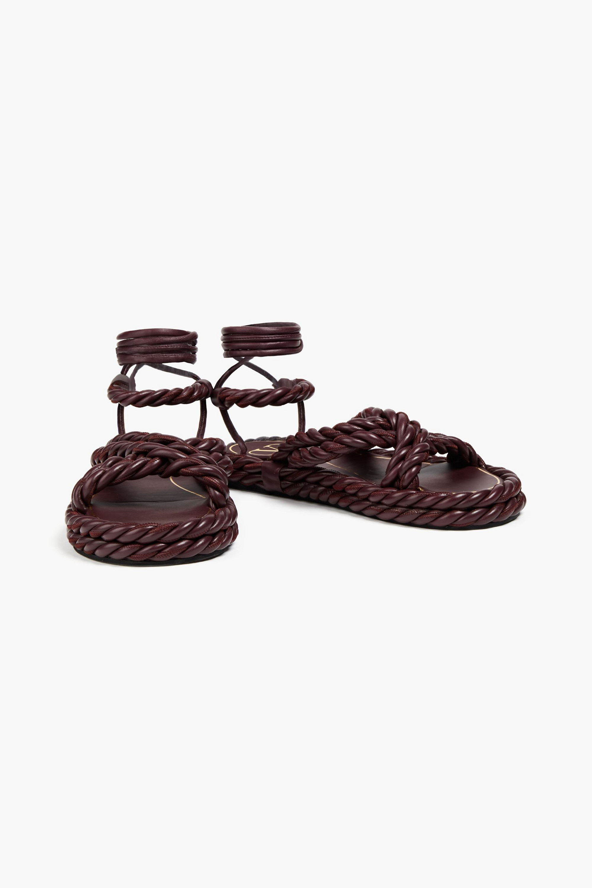 Valentino Garavani Braided leather platform sandals thumbnail
