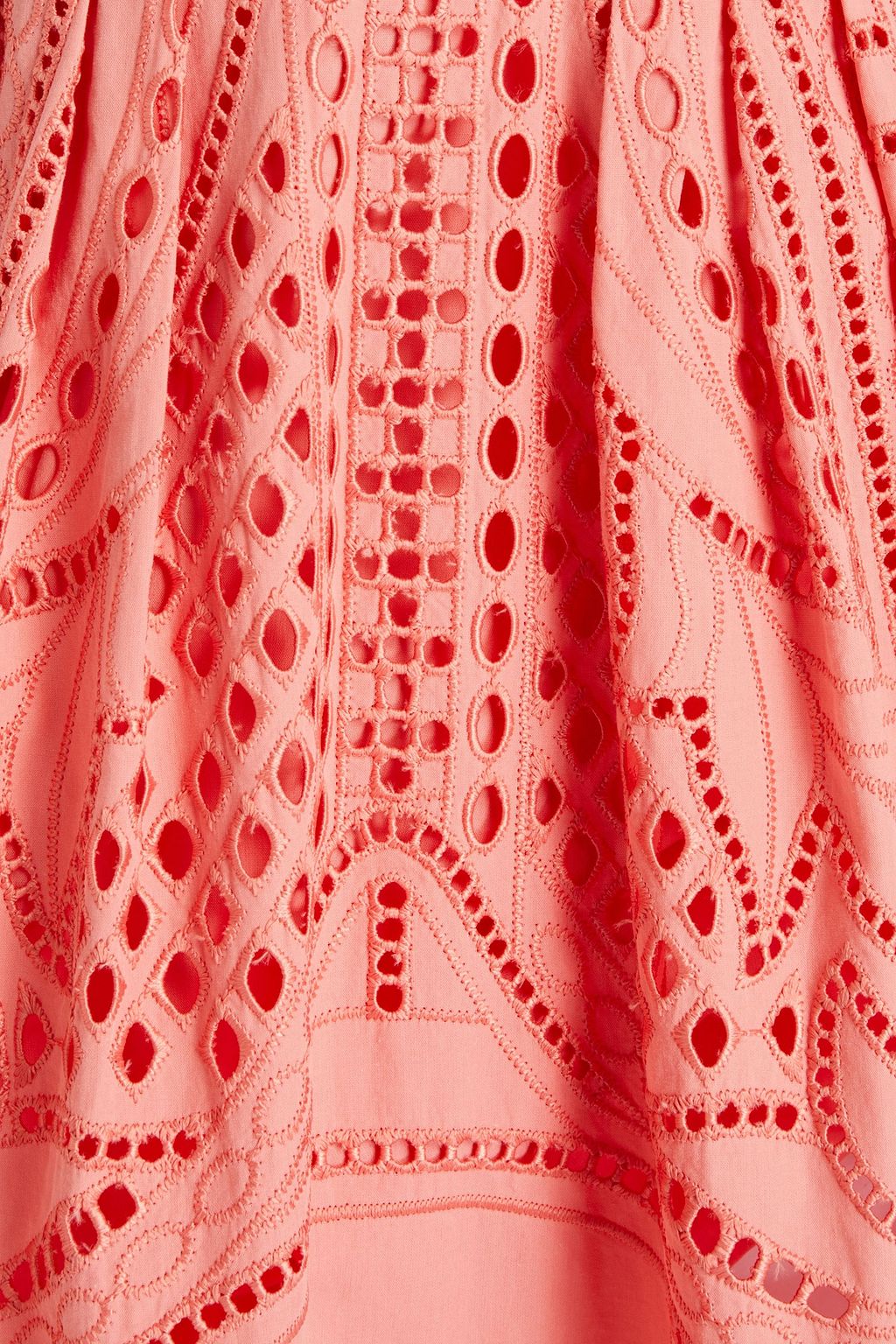 ALBERTA FERRETTI Pleated broderie anglaise cotton mini dress
