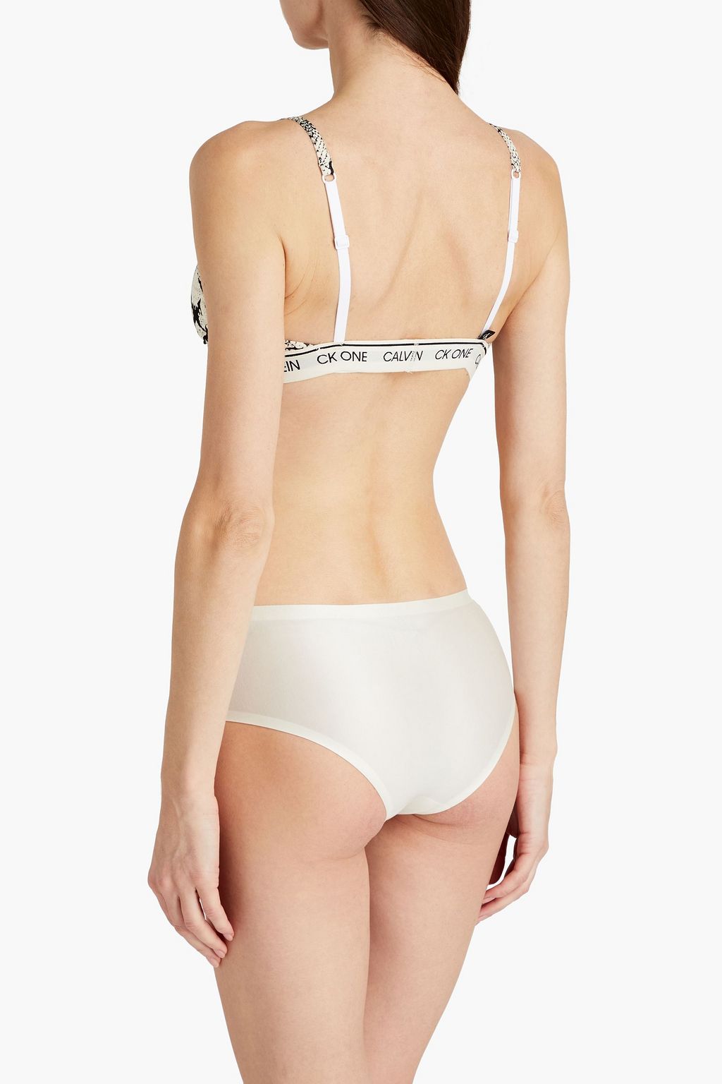 CK ONE Leopard-print jersey triangle bra