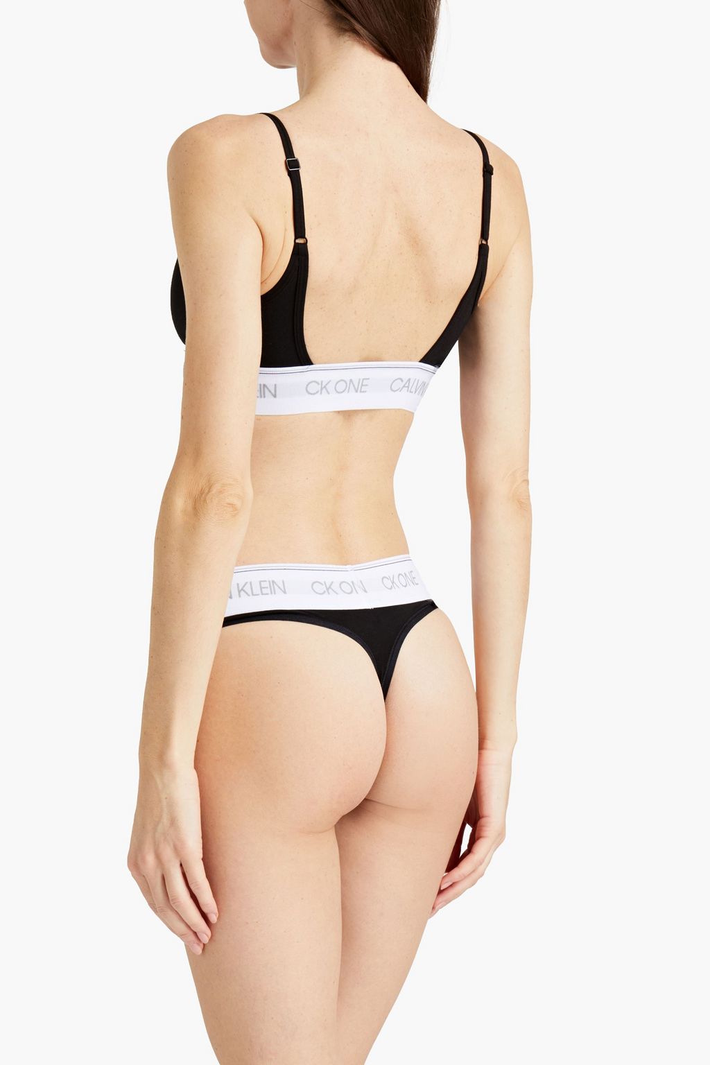 CK ONE Cotton-blend jersey low-rise thong