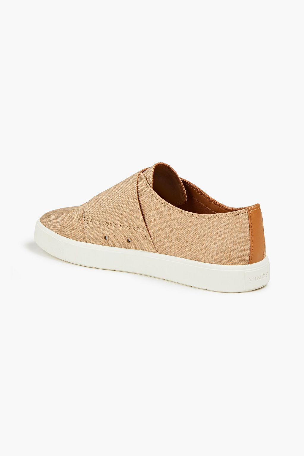 VINCE. Blair leather-trimmed canvas sneakers