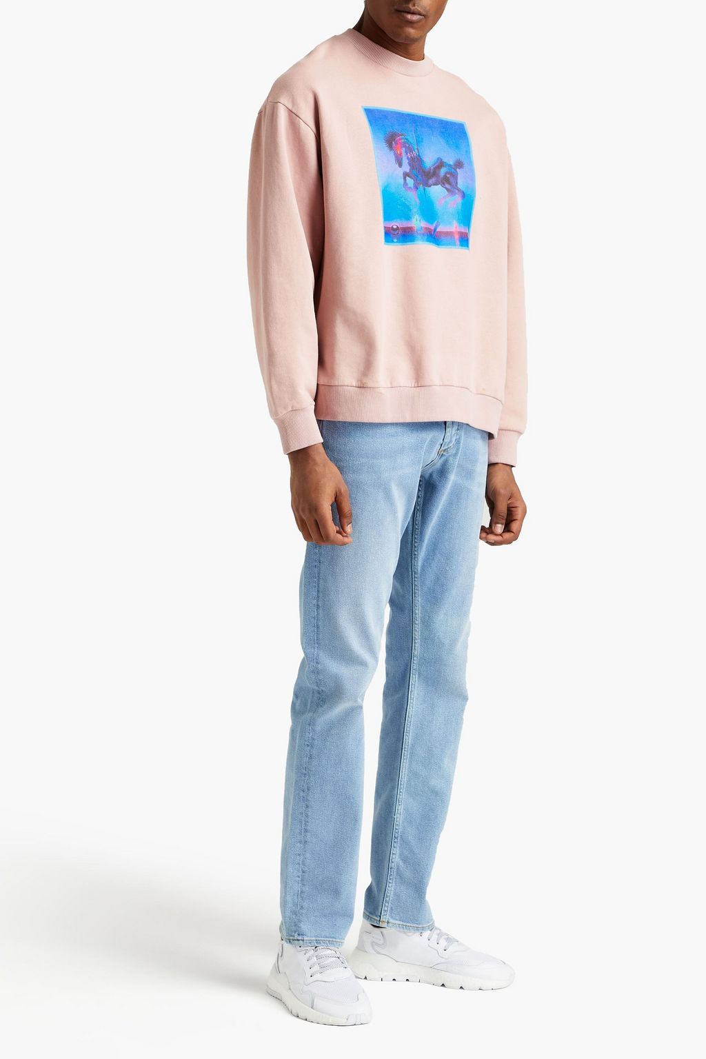 MARCELO BURLON Printed cotton-fleece sweatshirt