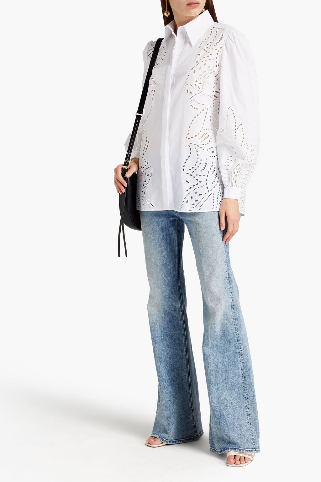 ALBERTA FERRETTI Broderie anglaise cotton-blend shirt