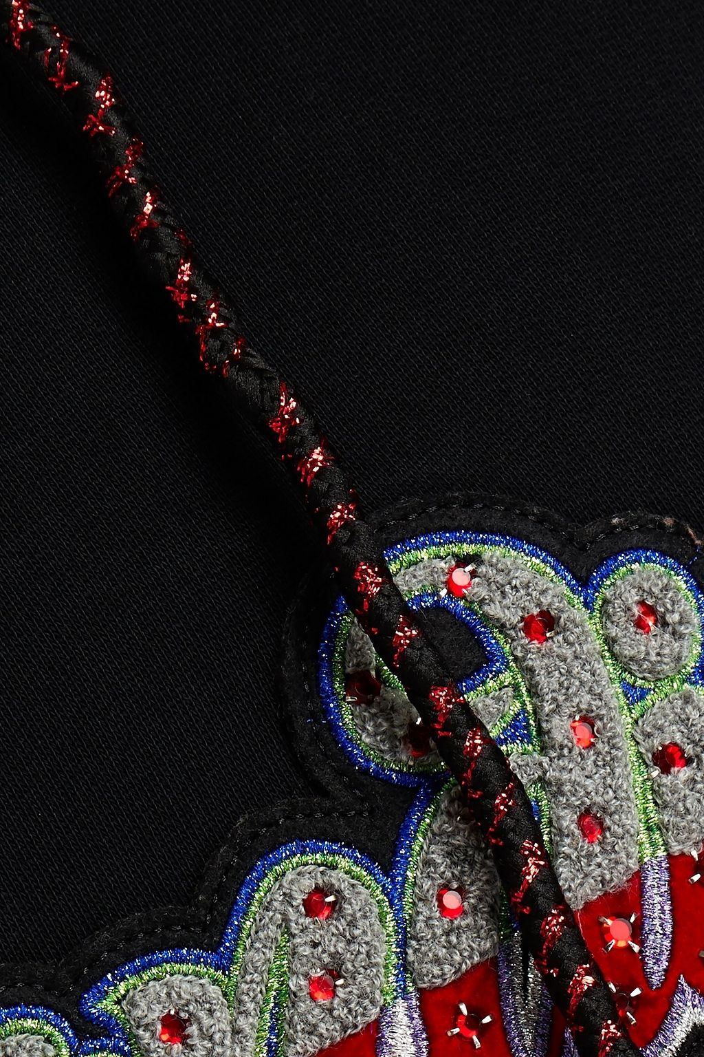 MARCELO BURLON Appliquéd French cotton-terry hoodie