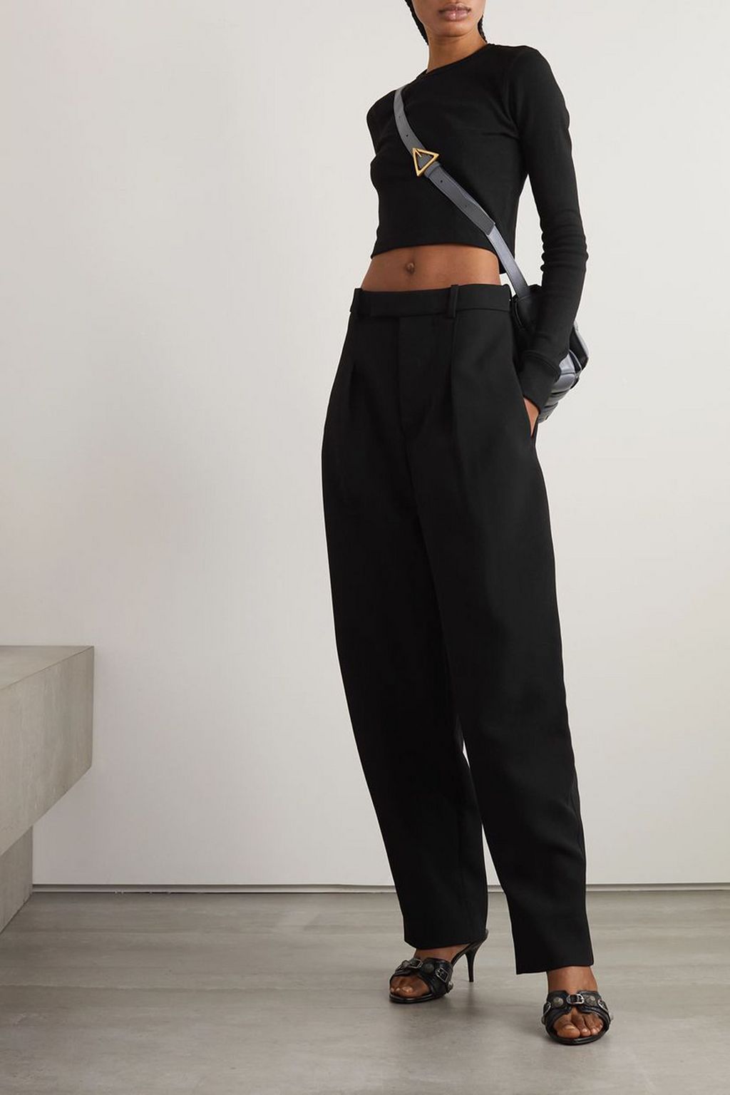 WARDROBE.NYC + Hailey Bieber pleated wool wide-leg pants