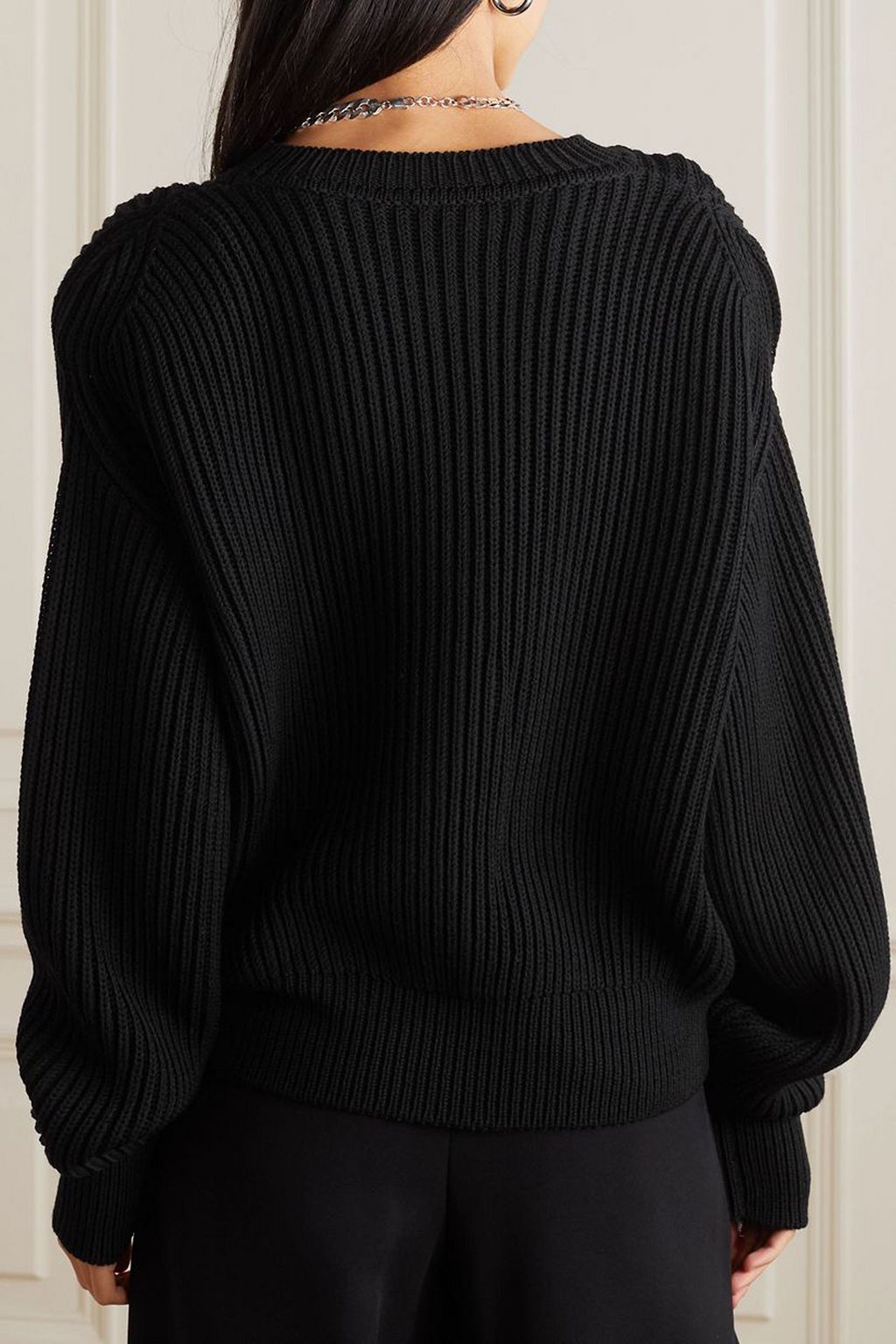 WARDROBE.NYC + Hailey Bieber ribbed wool sweater