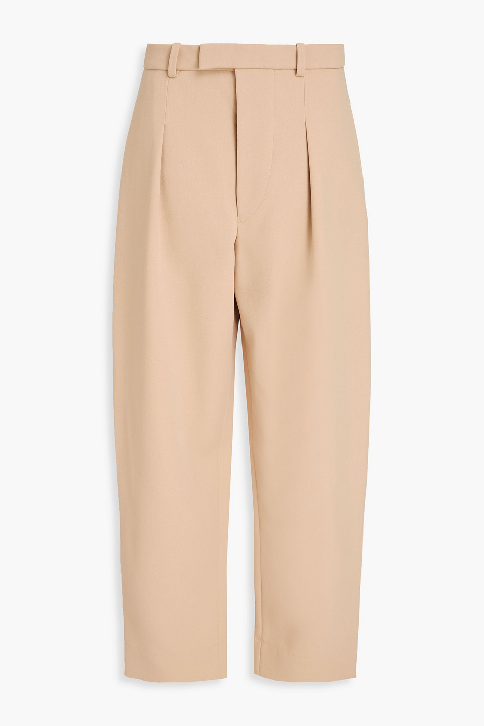 Wardrobe.nyc Pleated Wool-crepe Wide-leg Pants In Brown