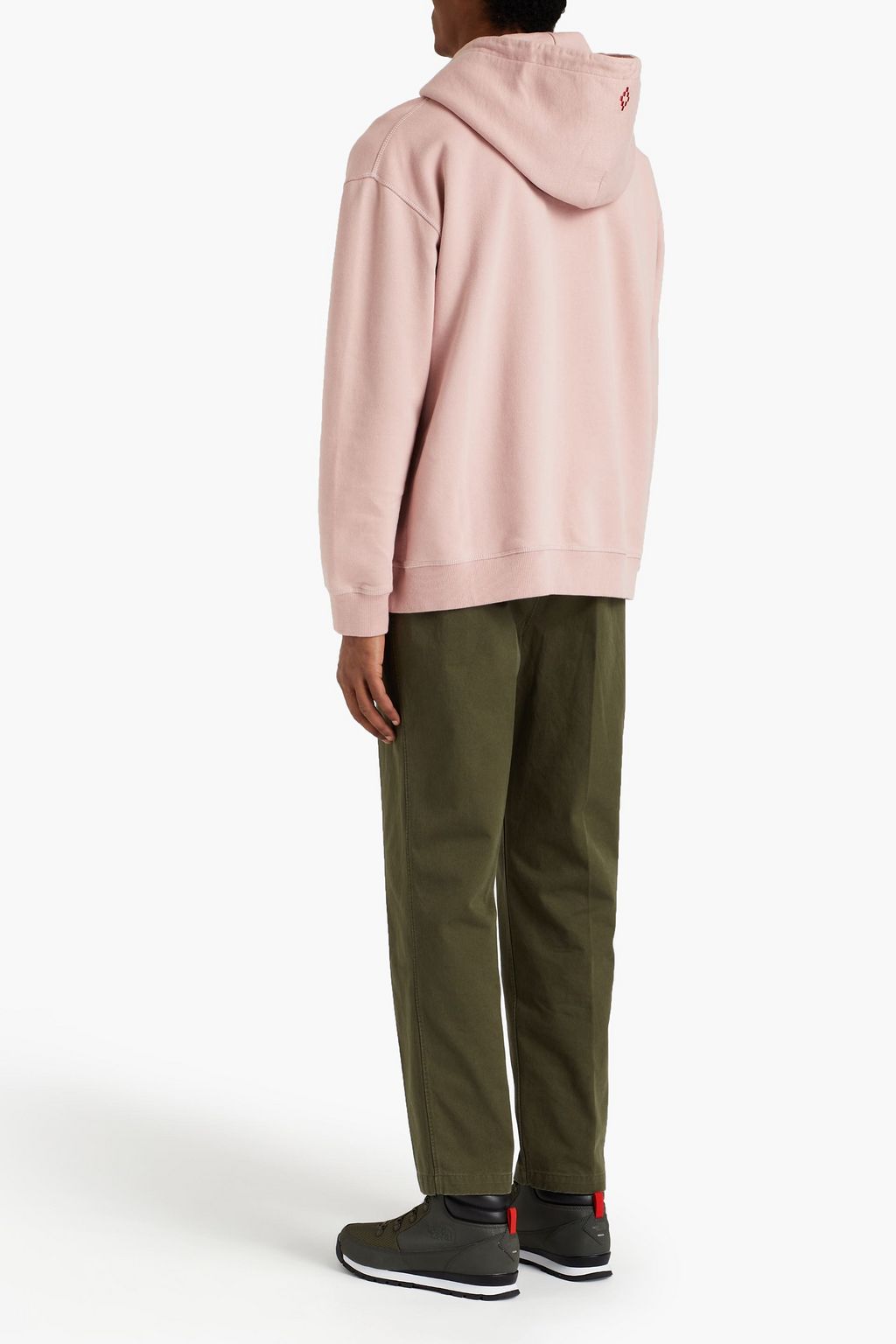 MARCELO BURLON Embellished printed cotton-fleece hoodie