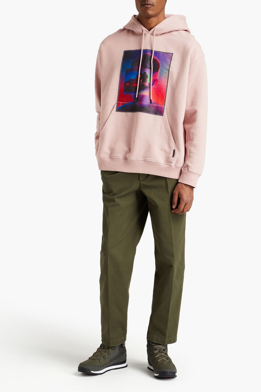 MARCELO BURLON Embellished printed cotton-fleece hoodie