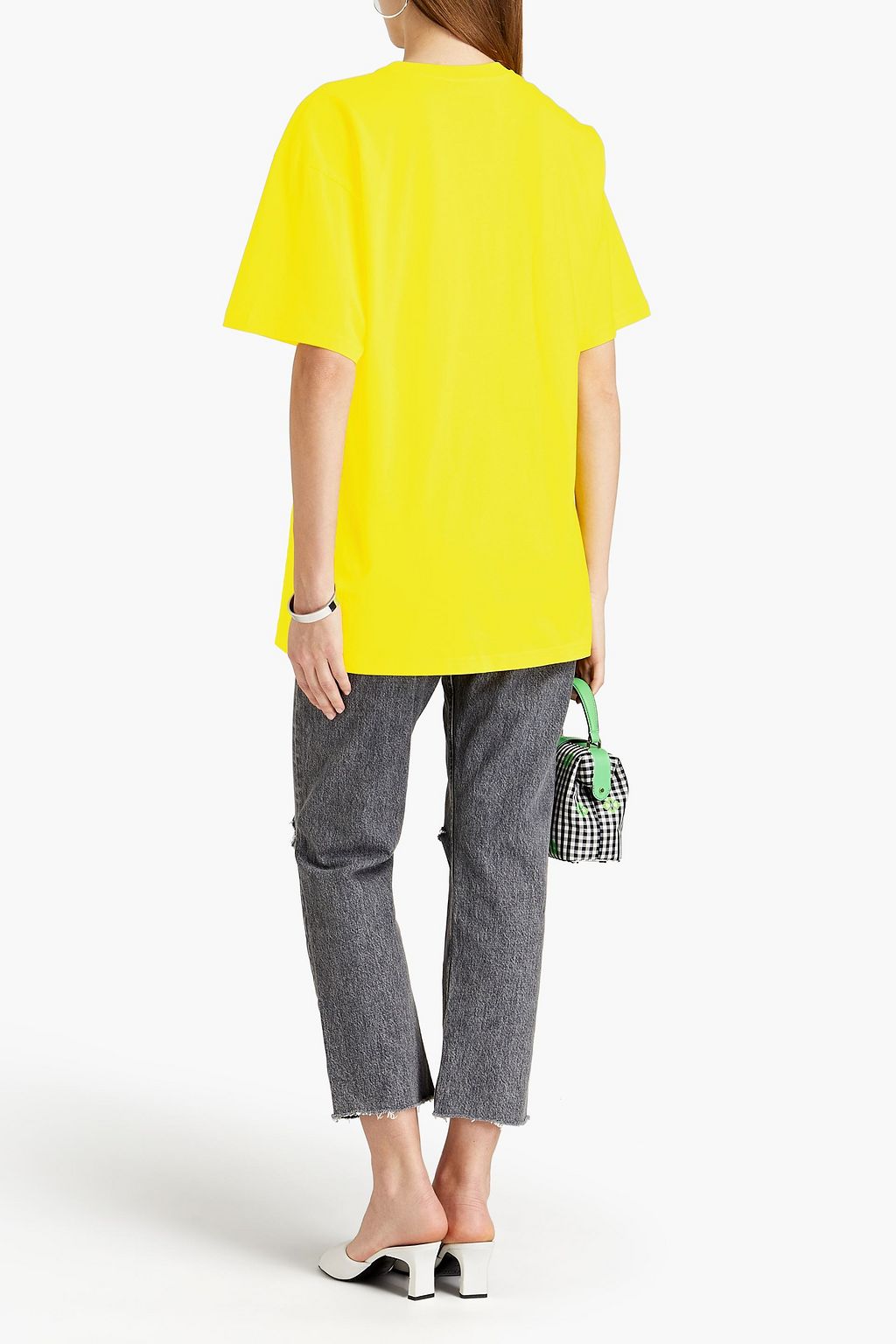 MOSCHINO Oversized embroidered cotton-jersey T-shirt