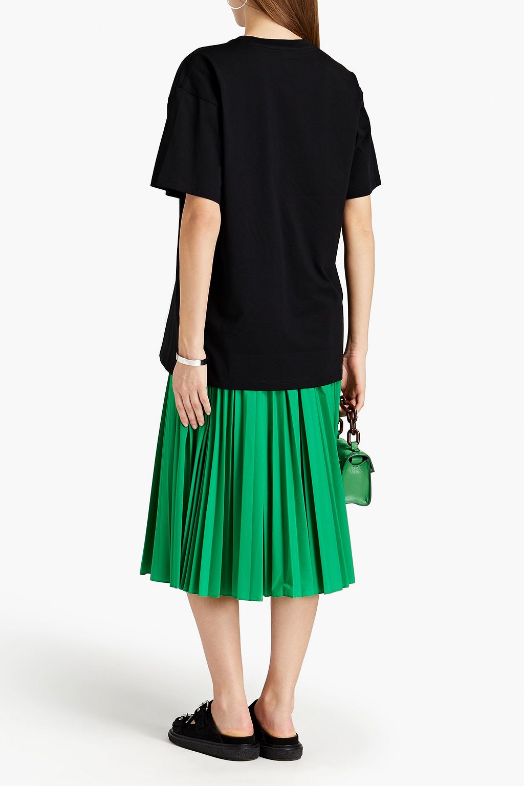 MOSCHINO Oversized embroidered cotton-jersey T-shirt