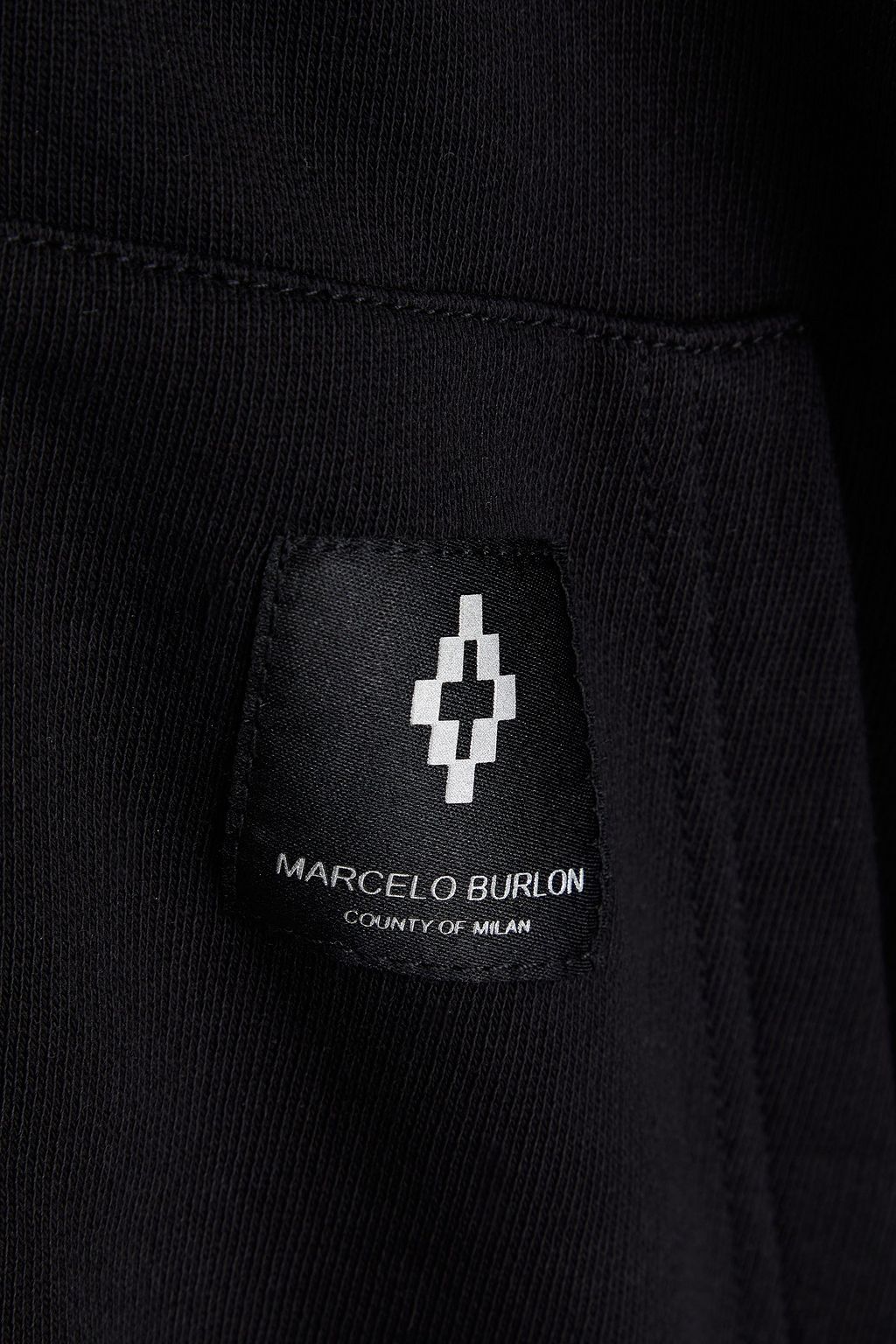 MARCELO BURLON Embroidered printed French cotton-terry hoodie