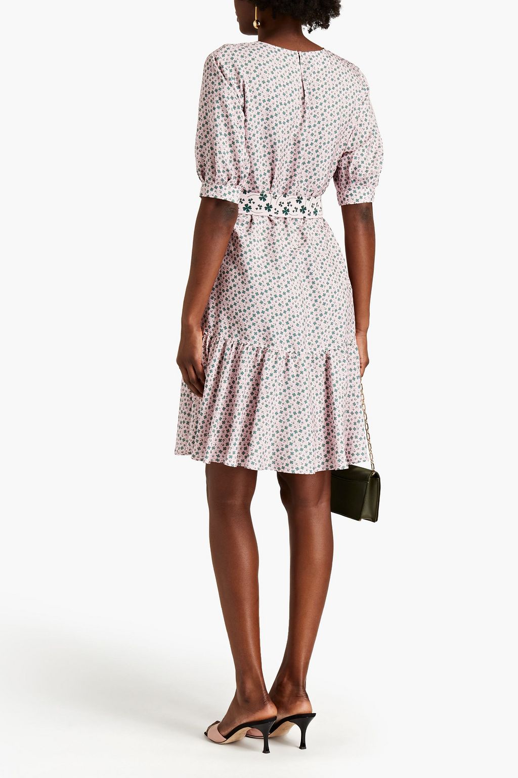BOUTIQUE MOSCHINO Belted printed jacquard dress