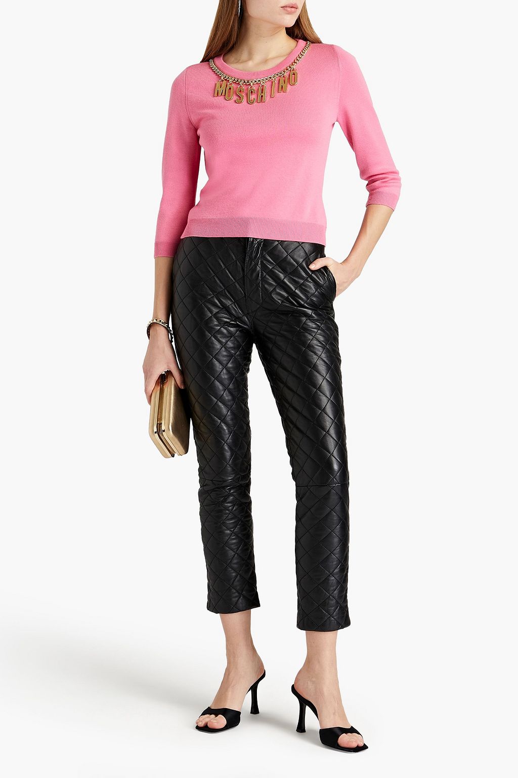 MOSCHINO Chain-embellished wool sweater
