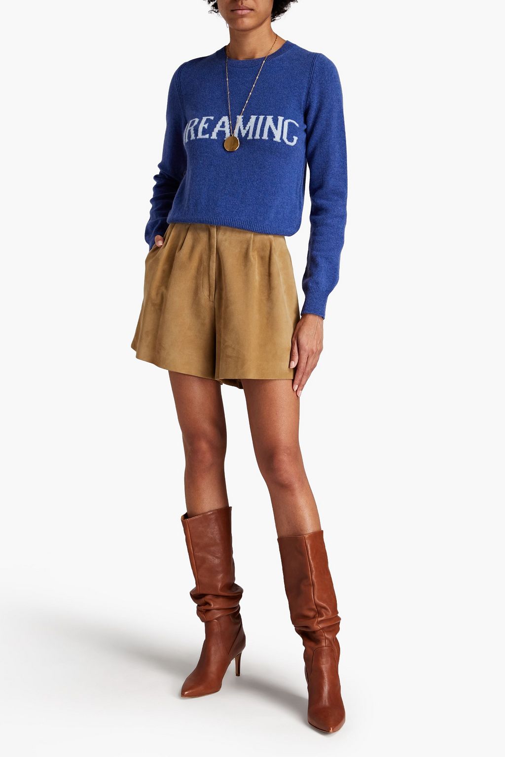 ALBERTA FERRETTI Intarsia wool and cashmere-blend sweater