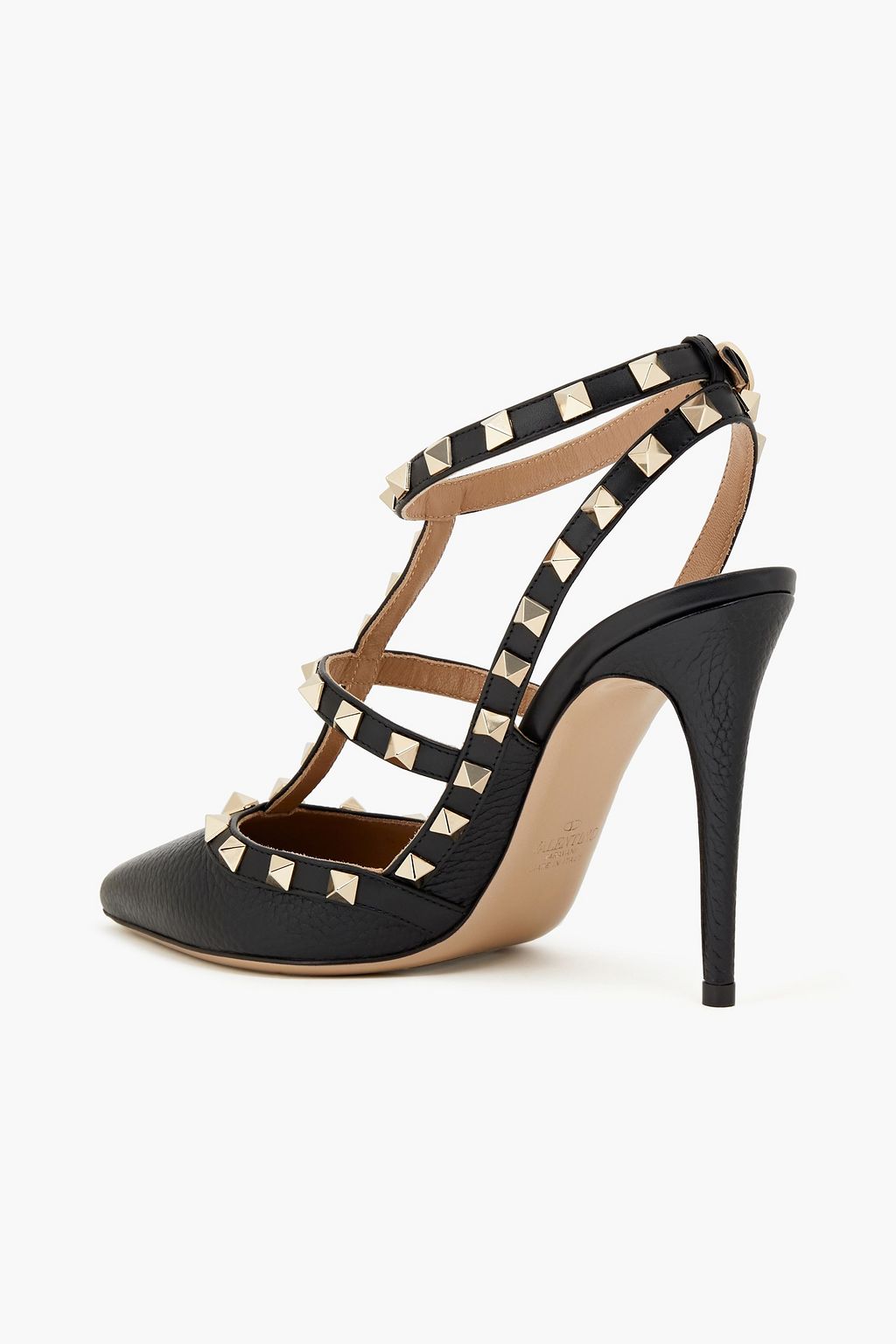 VALENTINO GARAVANI Rockstud pebbled-leather pumps | THE OUTNET