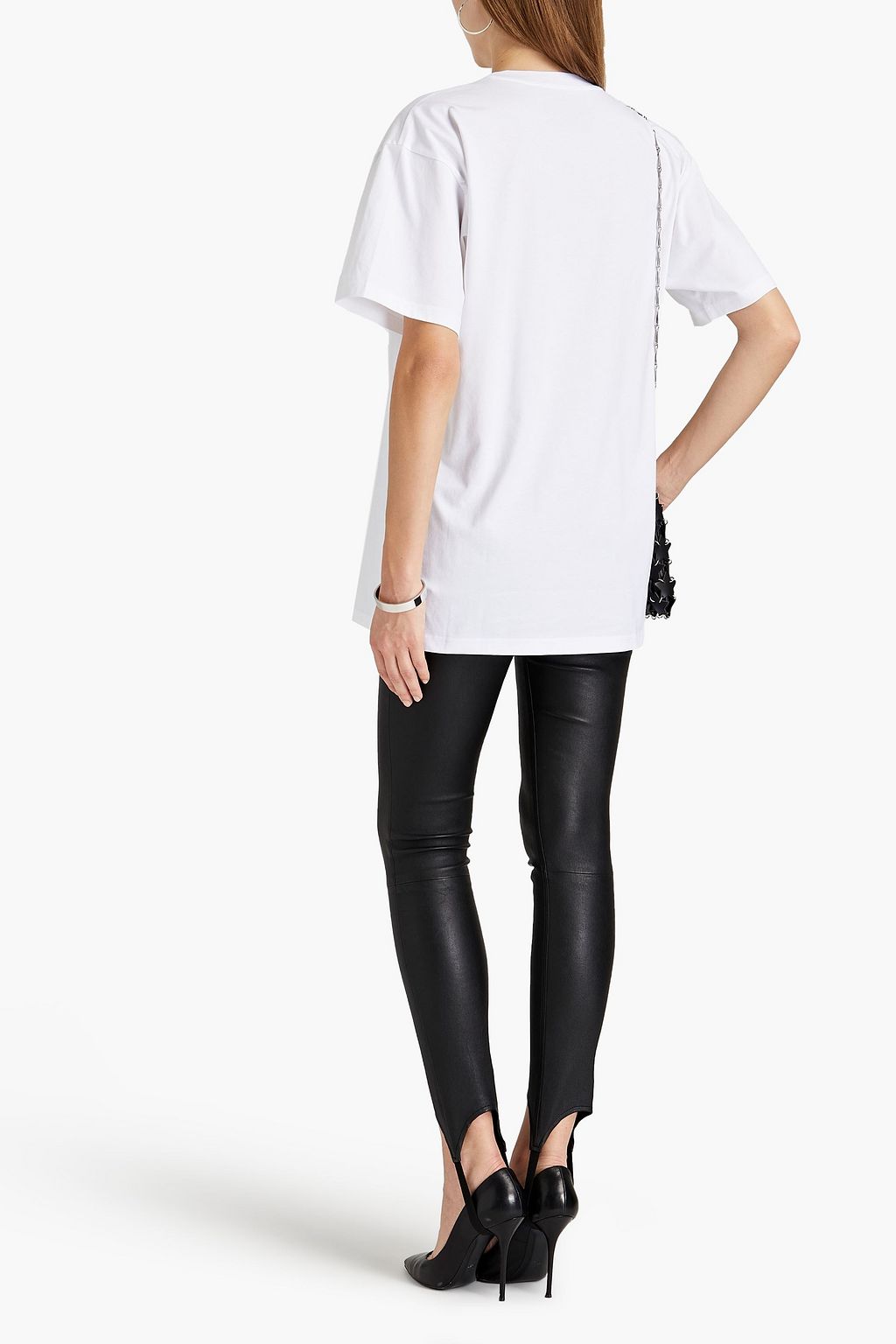 MOSCHINO Oversized embroidered cotton-jersey T-shirt