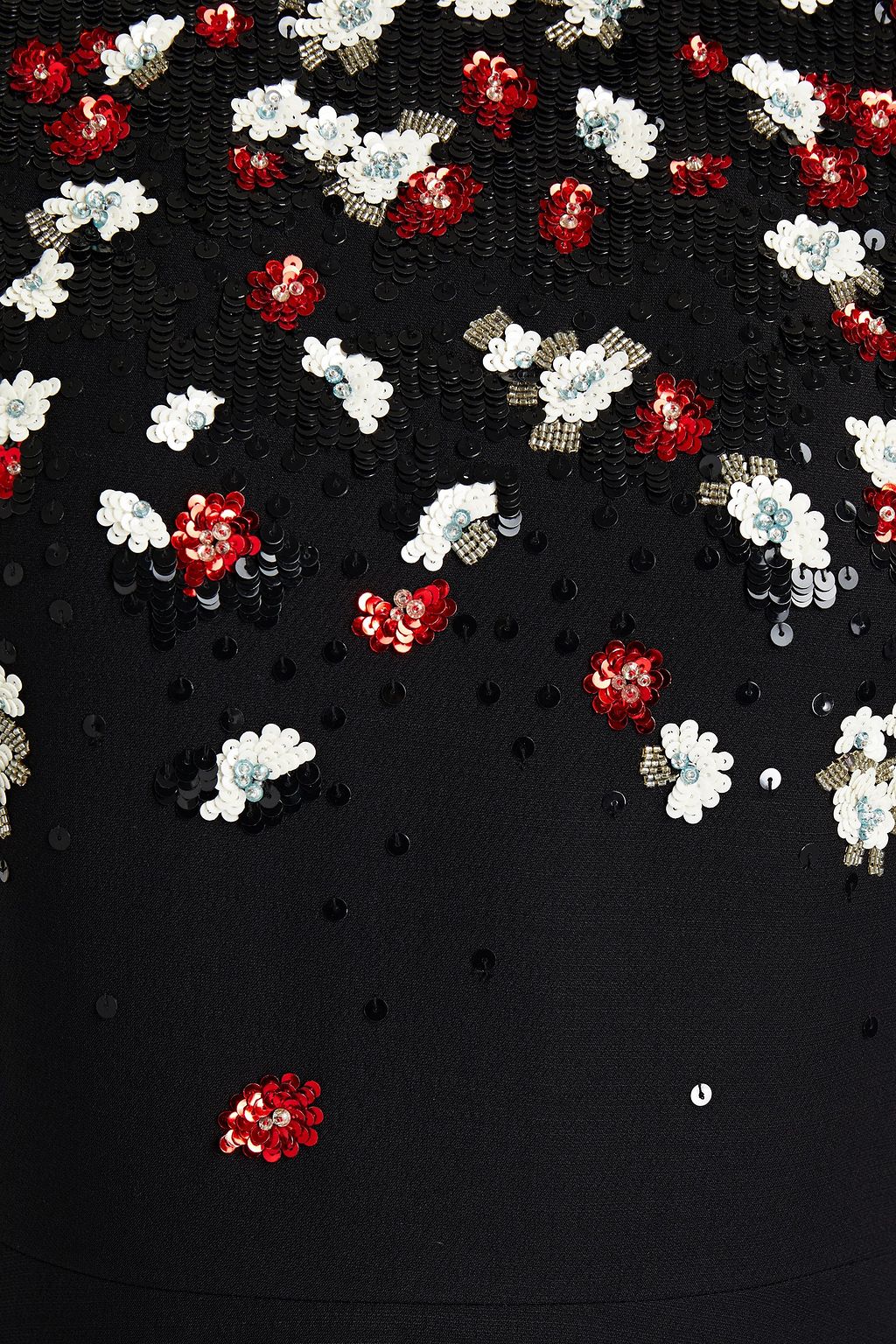 VALENTINO GARAVANI Embellished wool and silk-blend crepe midi dress