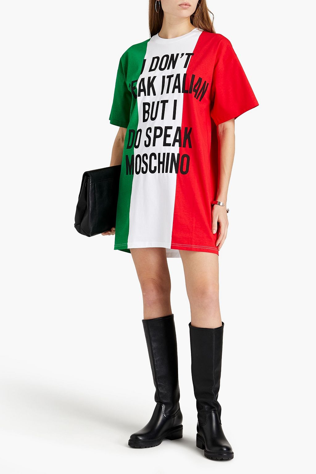 MOSCHINO Printed cotton-jersey mini dress