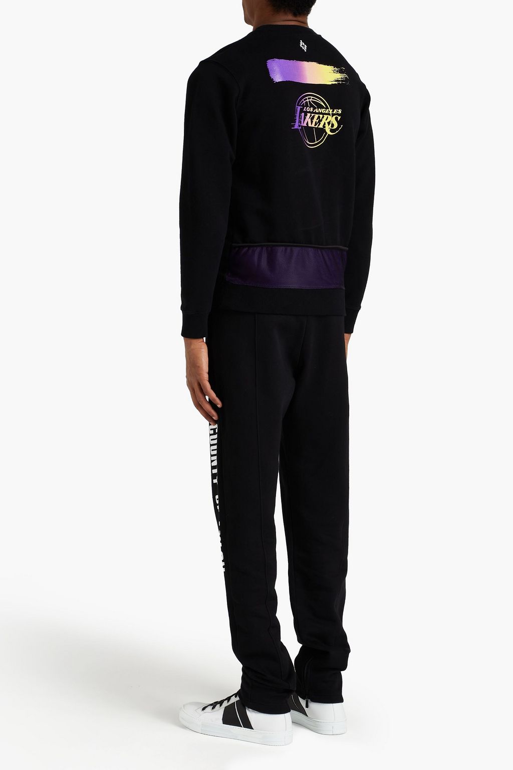 MARCELO BURLON Printed cotton-fleece sweatpants
