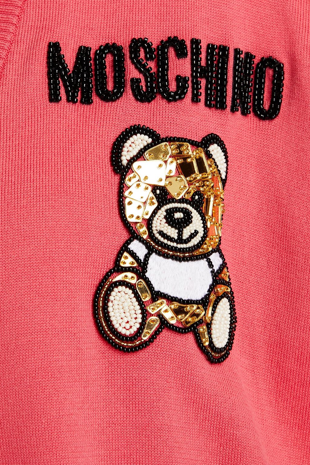 MOSCHINO Embellished cotton cardigan