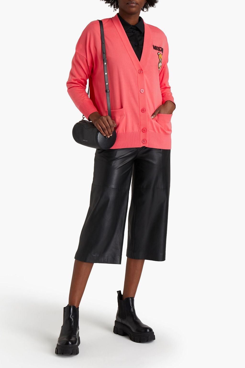 MOSCHINO Embellished cotton cardigan