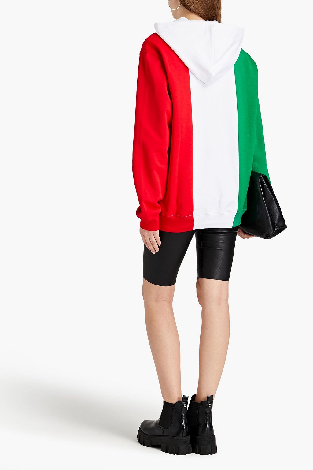MOSCHINO Printed French cotton-terry hoodie