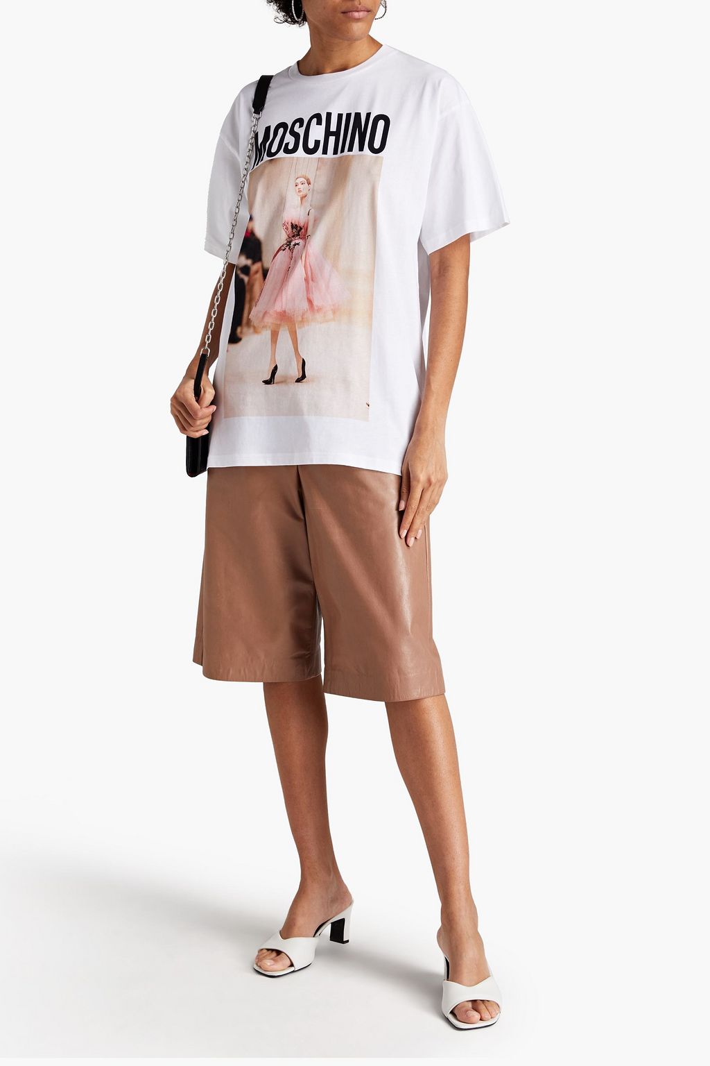 MOSCHINO Oversized printed cotton-jersey T-shirt