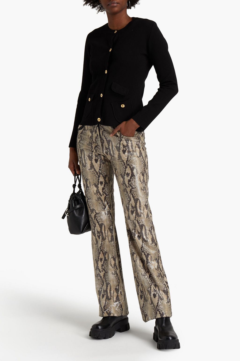 BOUTIQUE MOSCHINO Ribbed cotton cardigan