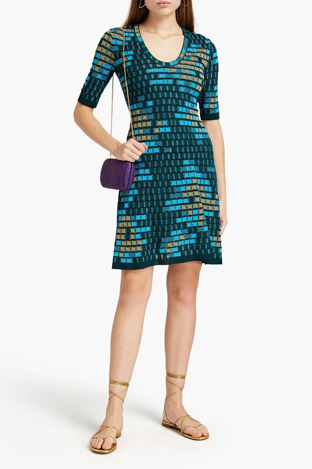 M MISSONI Metallic crochet-knit dress