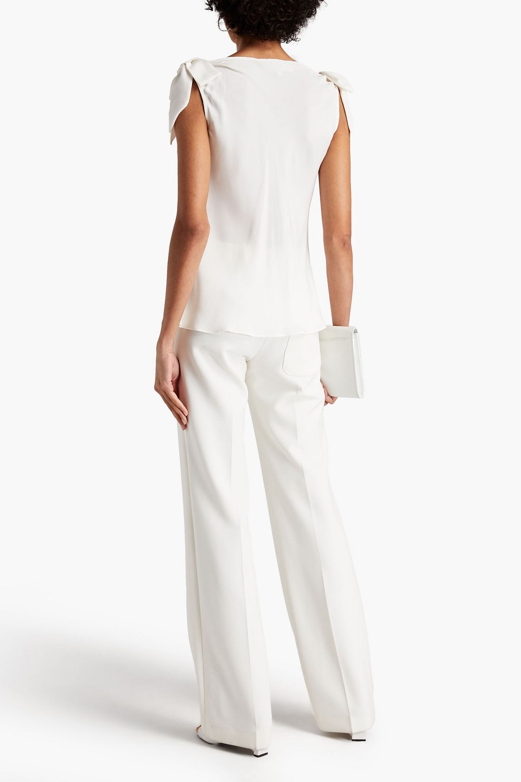 GOAT Lockwood bow-embellished silk crepe de chine top