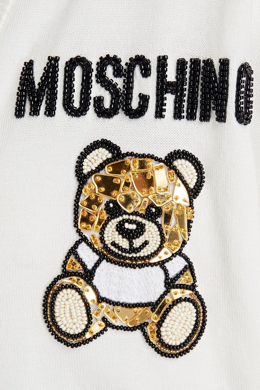 MOSCHINO Embellished cotton cardigan