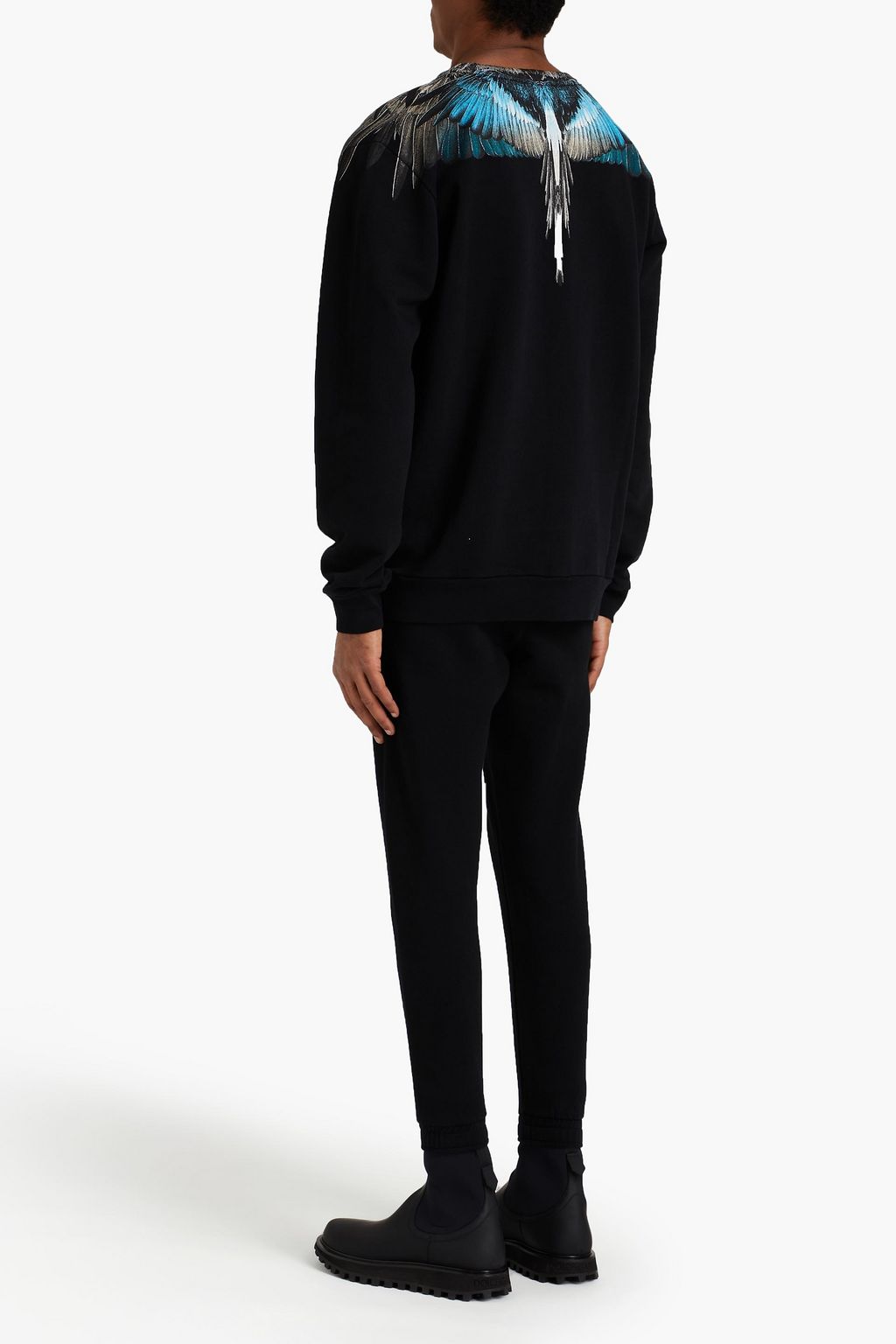 MARCELO BURLON Appliquéd French cotton-terry sweatpants