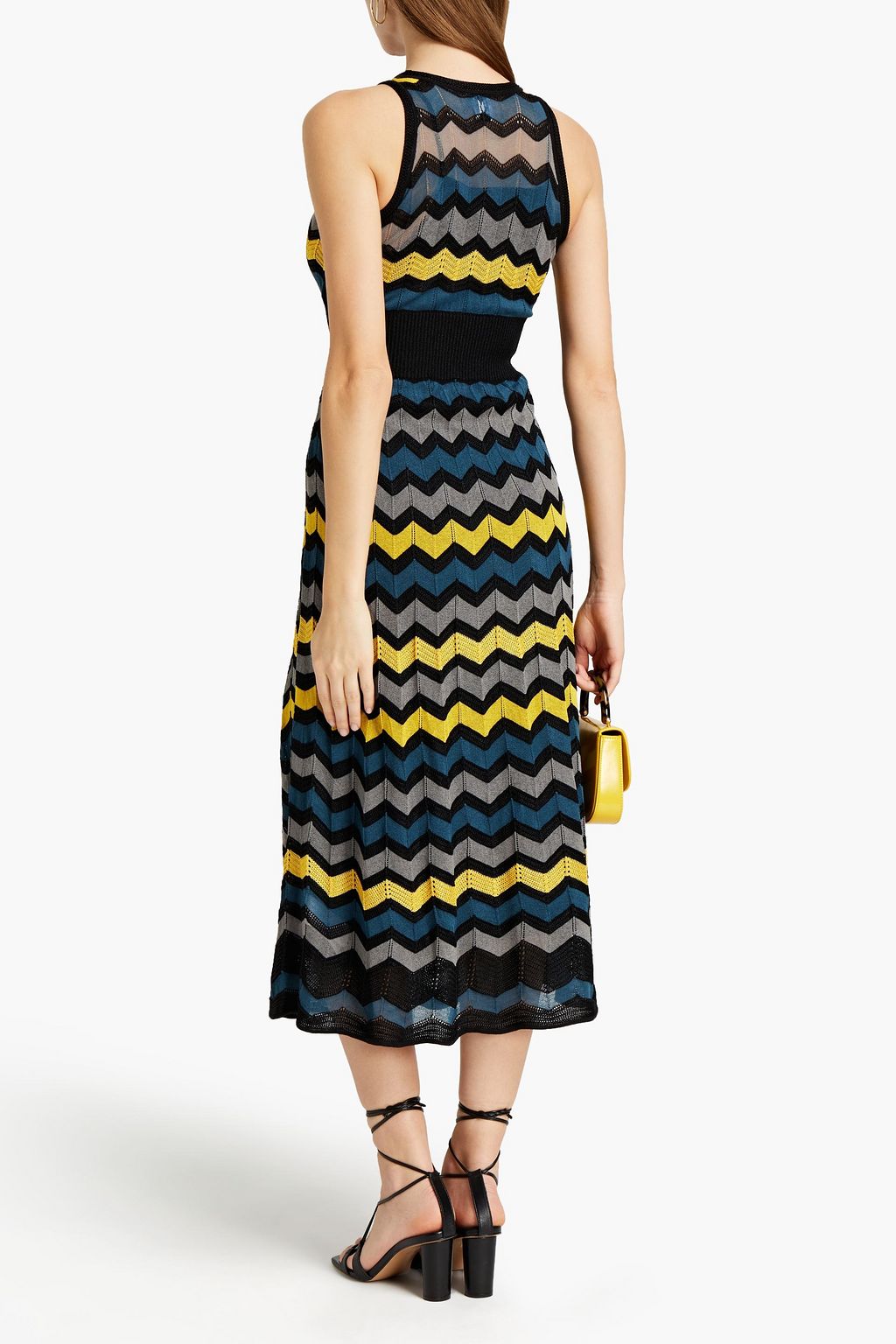 M MISSONI Striped crochet-knit midi dress