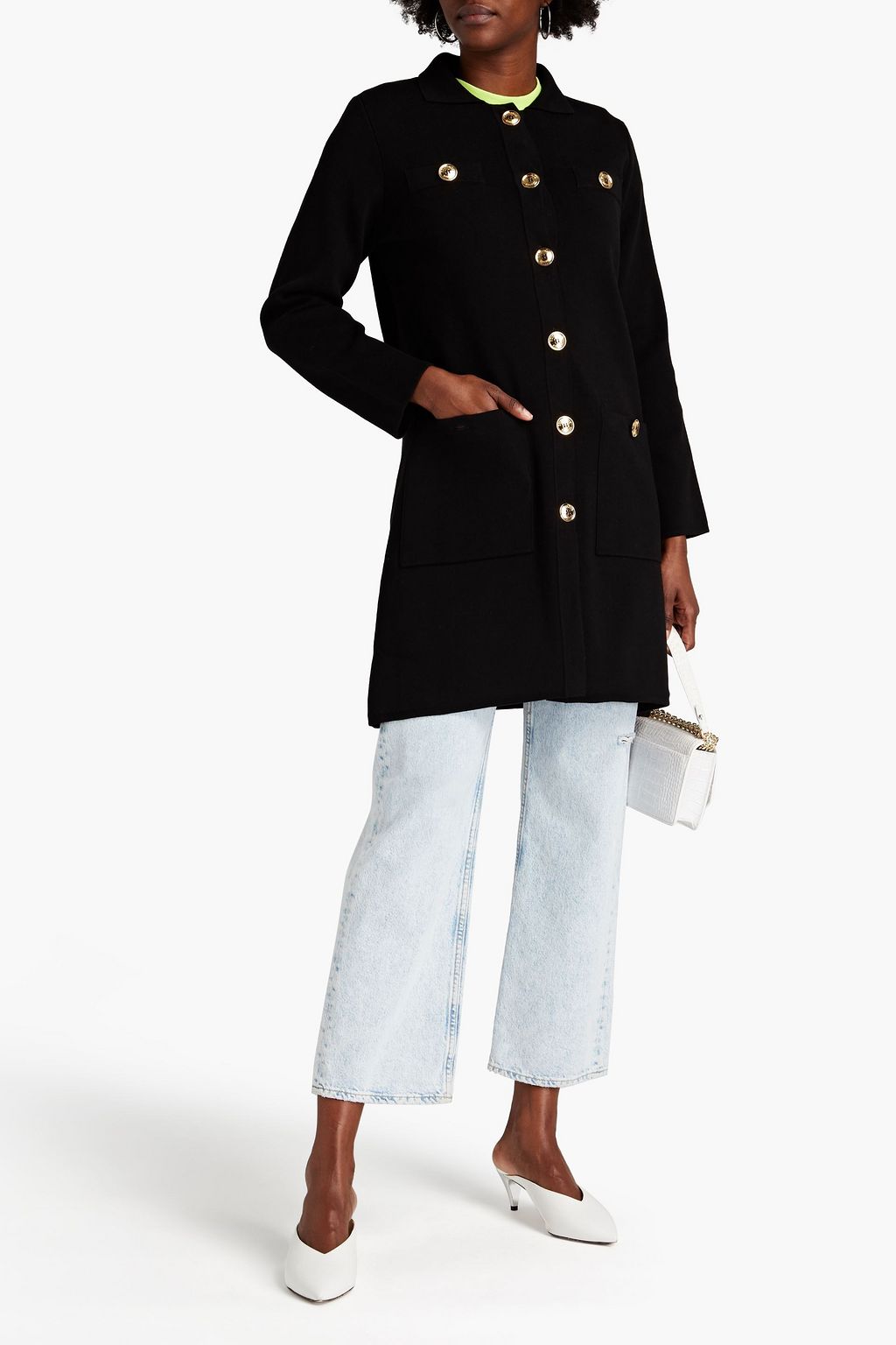 BOUTIQUE MOSCHINO Button-detailed cotton coat