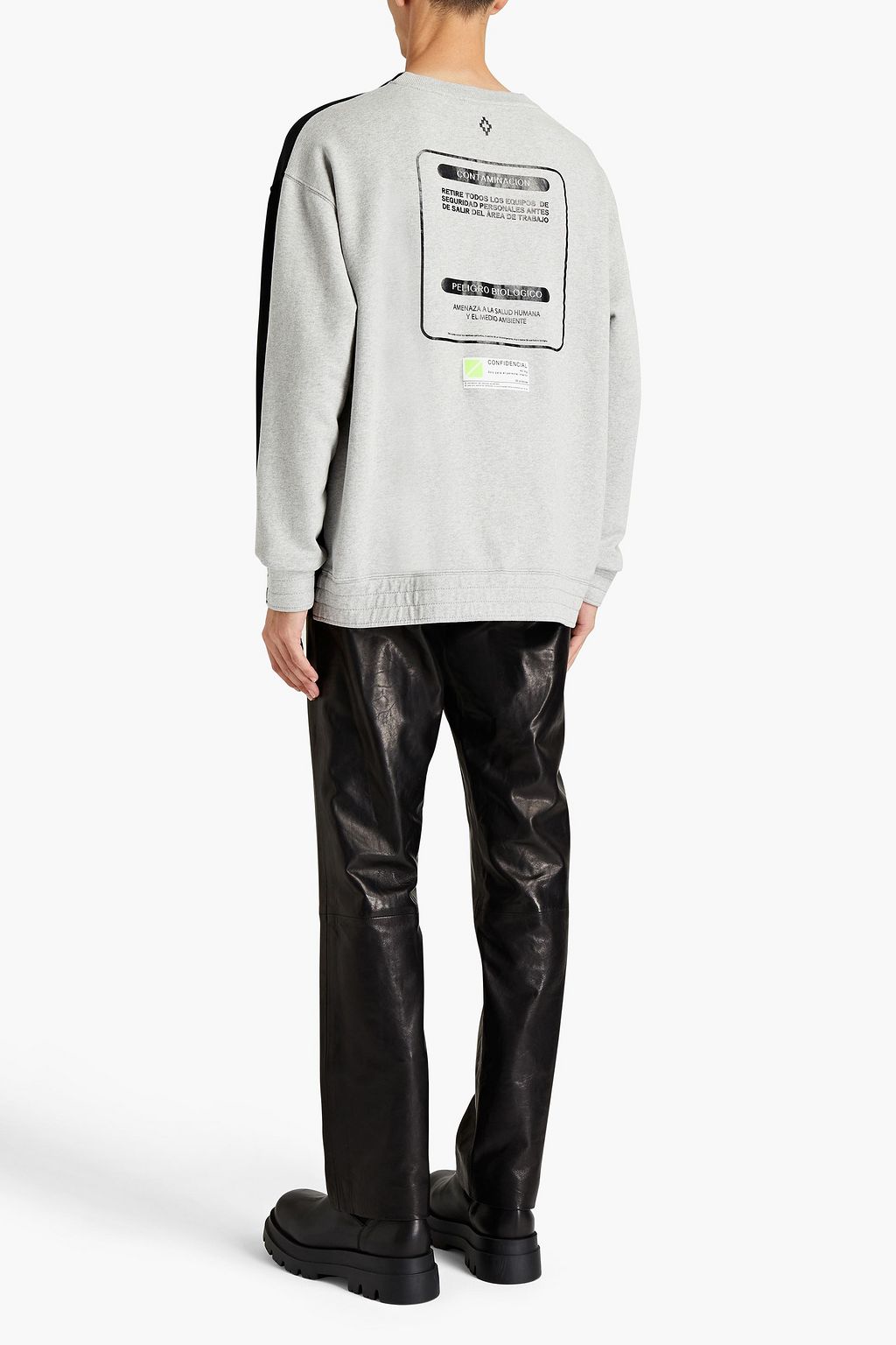 MARCELO BURLON Paneled printed French cotton-terry sweatshirt