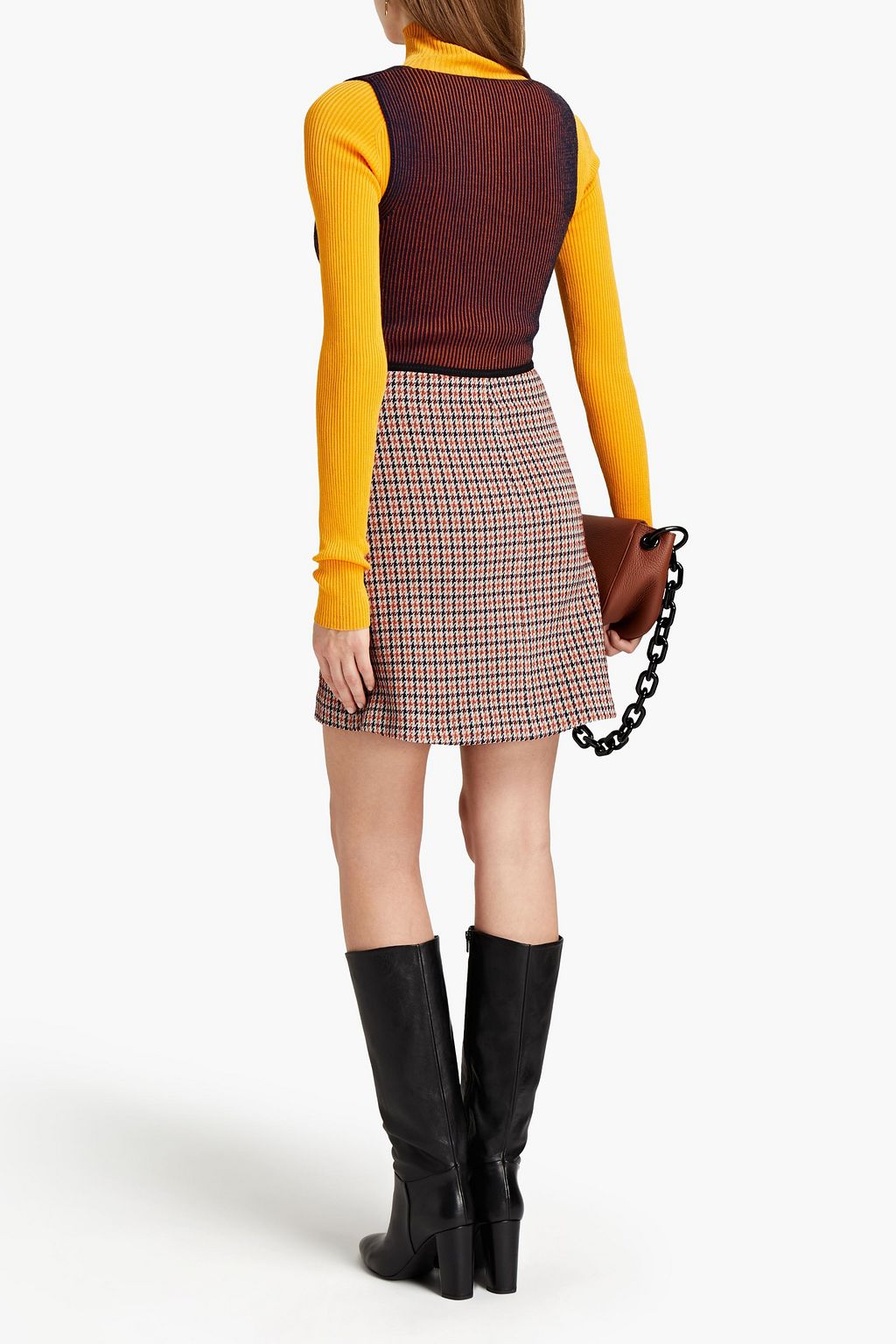 M MISSONI Scuba-trimmed jacquard-knit mini dress