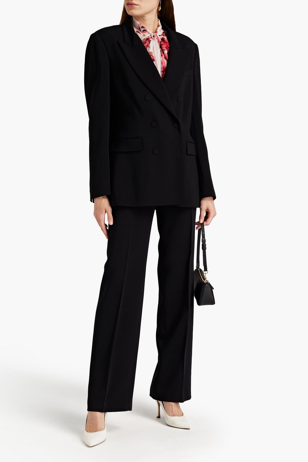 ALBERTA FERRETTI Double-breasted crepe blazer