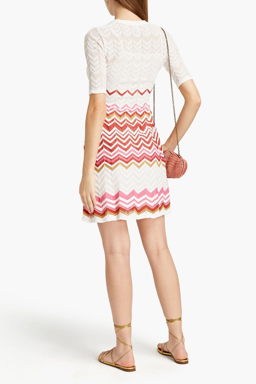 M MISSONI Metallic crochet-knit cotton-blend mini dress