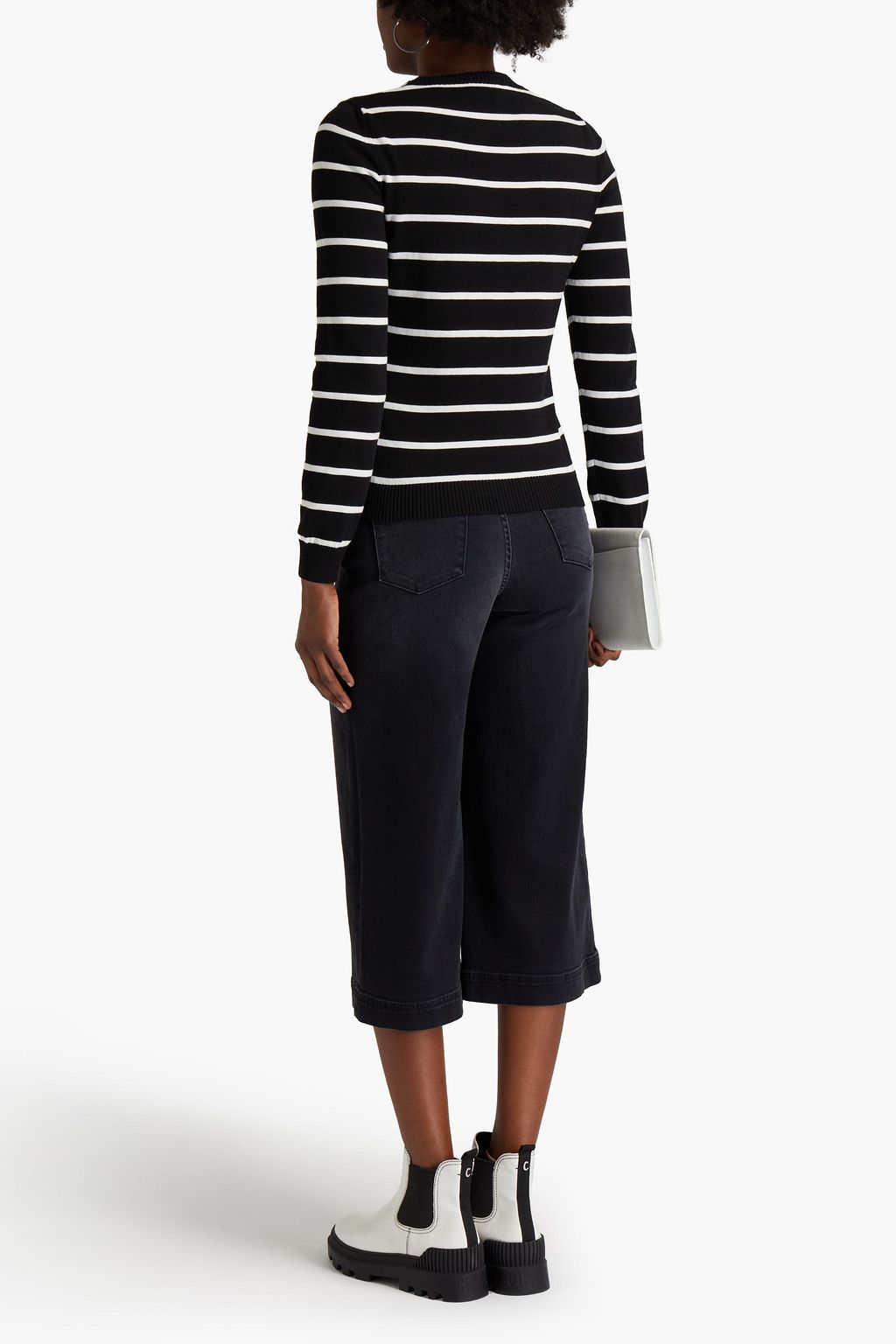 BOUTIQUE MOSCHINO Ribbed striped cotton sweater