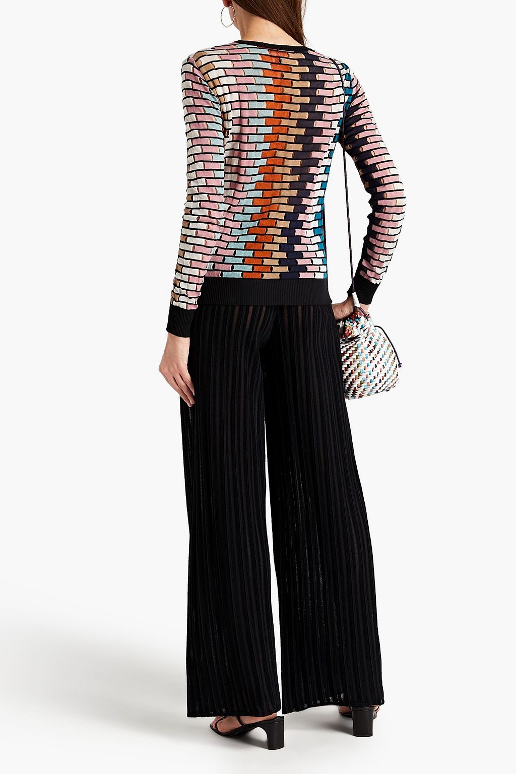 M MISSONI Cutout crochet-knit cotton-blend sweater